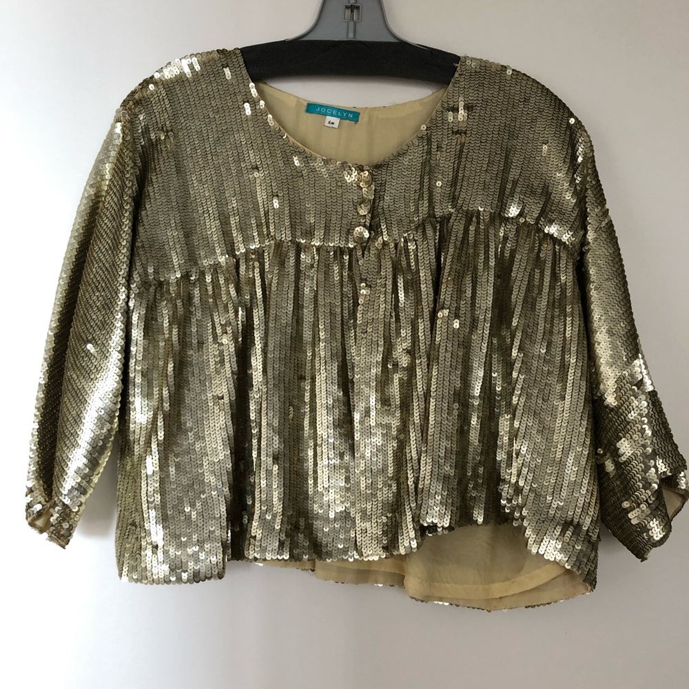 Jocelyn Sequined Gold Top
